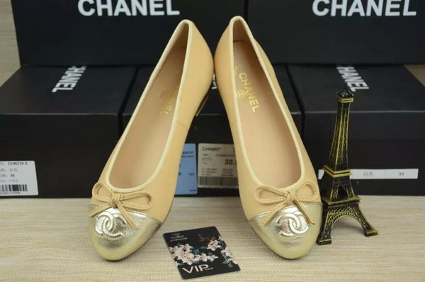 CHANEL Shallow mouth flat shoes Women--087